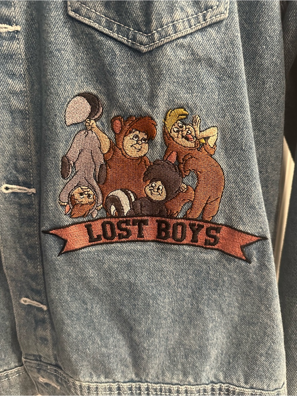 Disney cakeworthy Peter Pan embroidered Neverland denim jacket medium - Picture 4 of 14